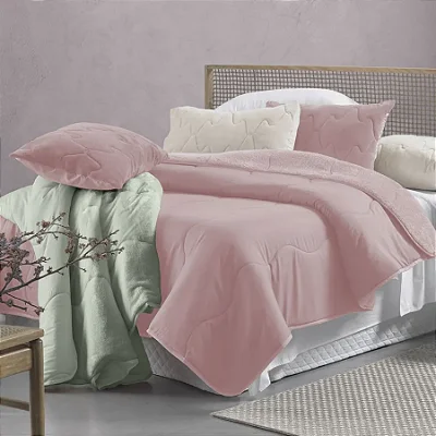 Edredom Altenburg Blend Confort Sherpa 150X220 Rosa