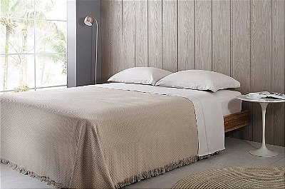 COLCHA BUDD IN DESIGN FRANJA KING 230/280 BEGE