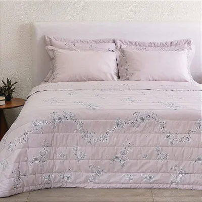 KIT COLCHA BUD B PERCALLE COTTAGE 290/240 KING ESTAMPADO 3 PÇS