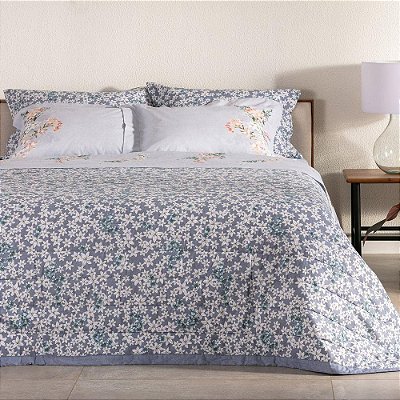 KIT COLCHA BUD B PERCALLE LIRIUM 290/240 KING 3 PÇS