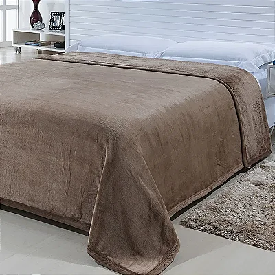 COBERTOR NIA TOQUE DE SEDA 180X220 KAKI CASAL