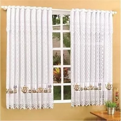 CORTINA BJ FLOR VIVA 130X210/30 BRANCO BULE DOURA