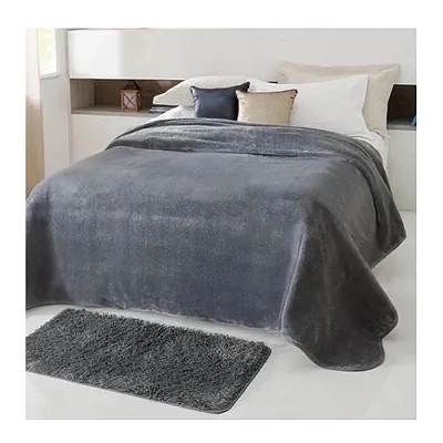 COBERTOR JOL KYOR PLUS UNICOLOR 180X220 GRAFITE CASAL