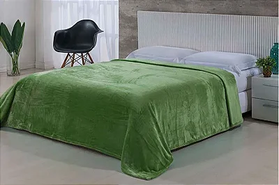 COBERTOR NIA TOQUE DE SEDA 180X220 VERDE OLIVA CASAL