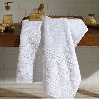 T ROSTO DOL FELPUDO JACQUARD AMBAR 50X90 BRANCO