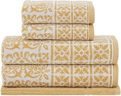 Jogo de Banho Buddemeyer Guimarães Amarelo/Branco