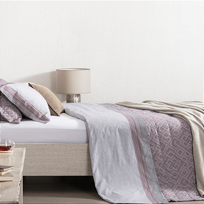 Jogo de Cama Buddemeyer Casal Percalle British Rosa
