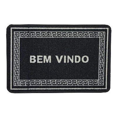 TAPETE NIA BOUCLE BEM VINDO 40X60 UNICO/PRETO