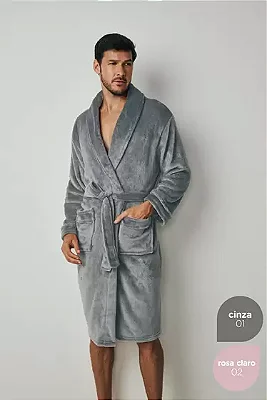 ROUPAO LEP FLEECE QUIMONO GRACIOSO GG CINZA