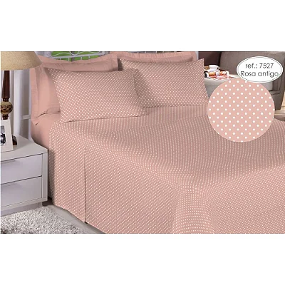 Jogo de Cama Estamparia Casal Premium Linea Rosa Antigo