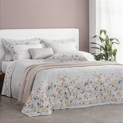 KIT COLCHA BUD B PERCALLE AMALFI CASAL 220X240 3 PÇS