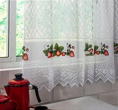 CORTINA BJ FLOR VIVA 150X210/40 BRANCO MORANGUIHO