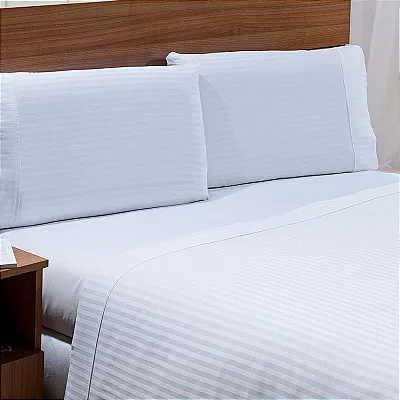 Jogo de Cama Niazitex Casal Stripe Branco