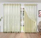 CORTINA BJ FLOR HIBISCO PREMIUM 265X600 BEGE BEGE