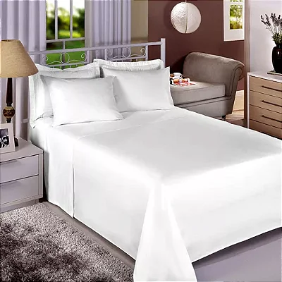 Jogo de Cama Estamparia Solteiro Premium Linea Branco