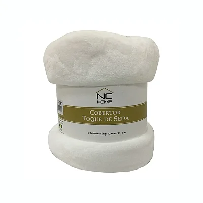 COBERTOR NIA TOQUE DE SEDA NC 220X240 BRANCO QUEEN