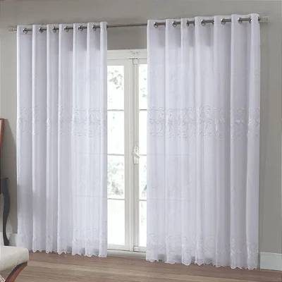 CORTINA BJA DUPLEX 260X170 BORDADA BRANCO