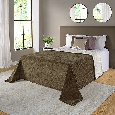 Cobertor Jolitex Dyuri Sherpa Com Cinta 1,80x2,20 New Kaki Casal