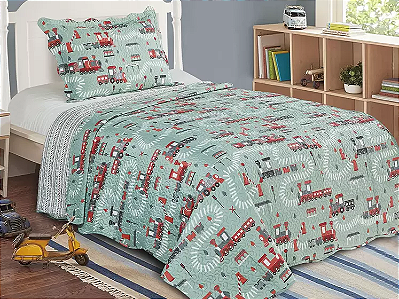 KIT COLCHA CAM EVOL INFANTIL 160X230 TRILHOS