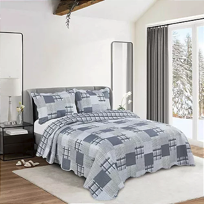 KIT COLCHA CAM EVOL PATCHWORK QUEEN EVORA