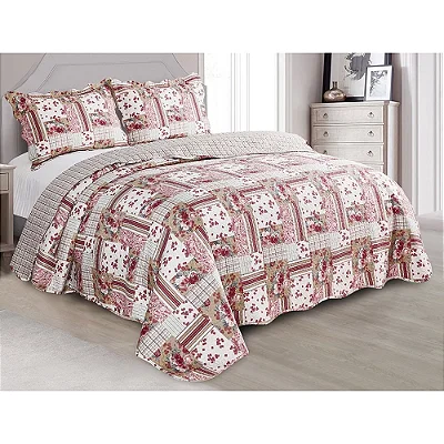 KIT COLCHA CAM EVOL PATCHWORK CASAL SAND