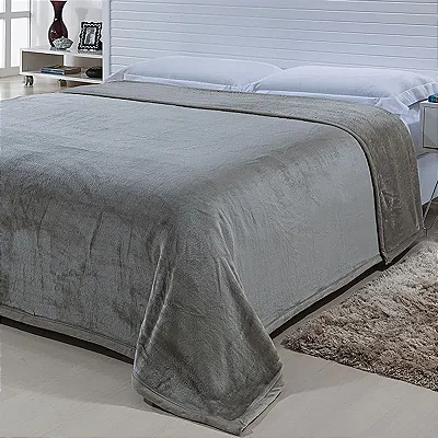 COBERTOR NIA TOQUE DE SEDA ARTICO 180X220 PRATA CASAL