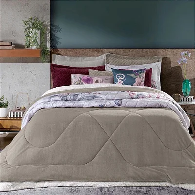 EDREDOM HDR PLUSH SHERPA EST CASAL 220X235 CHEVRON