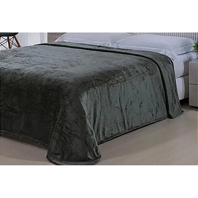 COBERTOR NIA TOQUE DE SEDA 180X220 PRETO CASAL