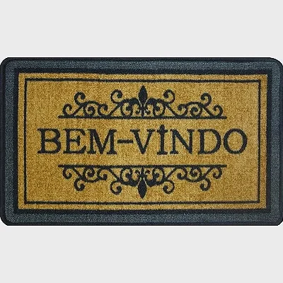 TAPETE BOUCLE BEM VINDO PRESTIGE 45X75 BEGE