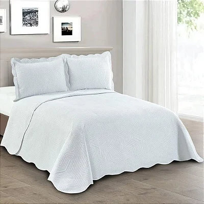 KIT COLCHA CAM JAZZ QUEEN 240X260 BRANCO 3PÇS.