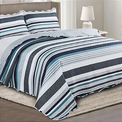 Kit Colcha Camesa Evolution Queen 2,40x2,60 Niagara 03 peças