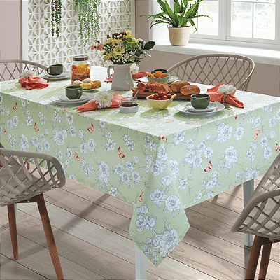 TOALHA DE MESA DOL GENEBRA EST 140X210 ISABEL 01 - 6 LUGARES LIMPA FÁCIL