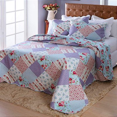 KIT COLCHA JOL ULTRASONIC DYURI CRISTALINA 220X240 CASAL 3PÇS.