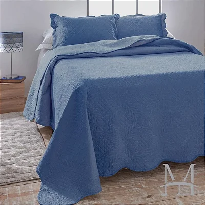 KIT COLCHA JOL ULTRASONIC DYURI AZUL 280X260 3 PÇS KING