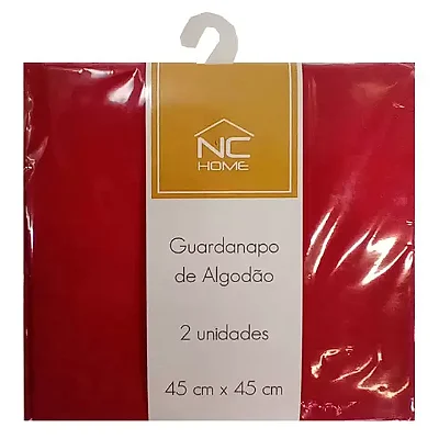 KIT GUARDANAPO NIA MILANO 45X45 2PCS VERMELHO