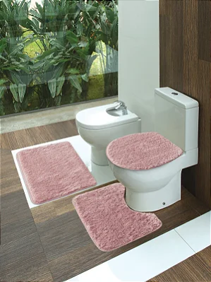 Jogo Banheiro Jolitex Elite 3pcs Rosé