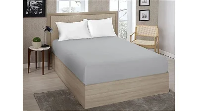 LENÇOL COT ROYAL PLUS CASAL CINZA URBANO 9007 COM ELASTICO