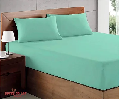 LENÇOL COT ROYAL PLUS CASAL VERDE CLARO 7454