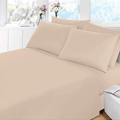 LENÇOL COT PRATA 150F KING BEGE 8295 COM ELASTICO
