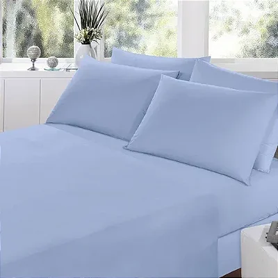 LENÇOL COT PRATA 150F KING AZUL 6714 COM ELASTICO