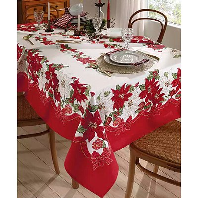 TOALHA DE MESA DOL ATHENAS EST 140X140 NATAL 104 4 LUGARES