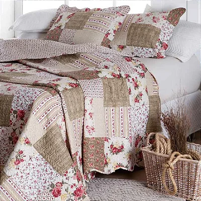 KIT COLCHA JOL ULTRASONIC DYURI CAICO 220X240 CASAL 3 PÇS