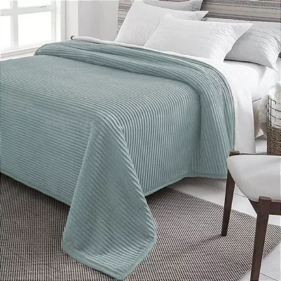 COBERTOR JOL DYURI SHERPA C/CINTA 180X220 VERDE ARDOSIA CASAL