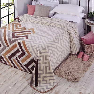 COBERTOR JOL KYOR PLUS ZURIQUE 180X220 BEGE CASAL