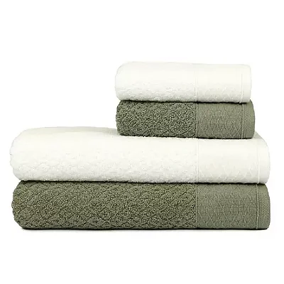 Jogo de Banho Atlantica Capri 4pcs Verde/Branco