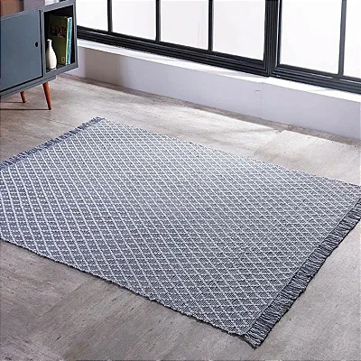 TAPETE KILIM ADALLI DUPLA FACE 60X90 CINZA