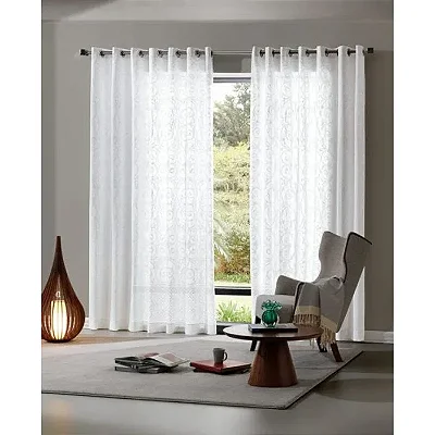Cortina Dohler Veneza 4,00x2,50 Branco Estampa 5457
