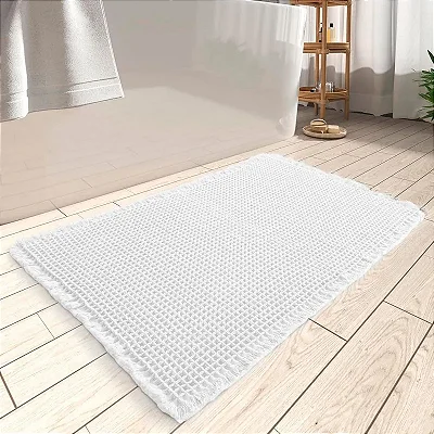 Tapete Niazitex para Banheiro Waffle 43x61 Branco