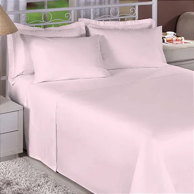 Jogo de Cama Estamparia Premium Linea Queen Des 7733-2 Rosa Claro