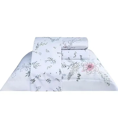Jogo de Cama Marken Fassi Camellia Estampado Queen Unico 4 Peças